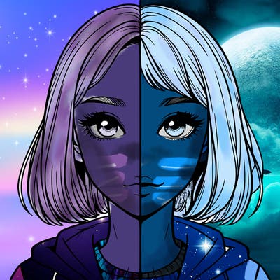 split realistic girl