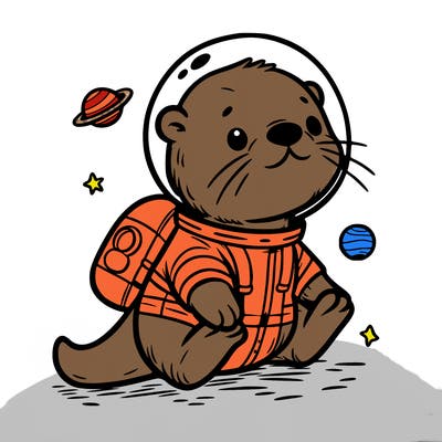 otter in a space suit