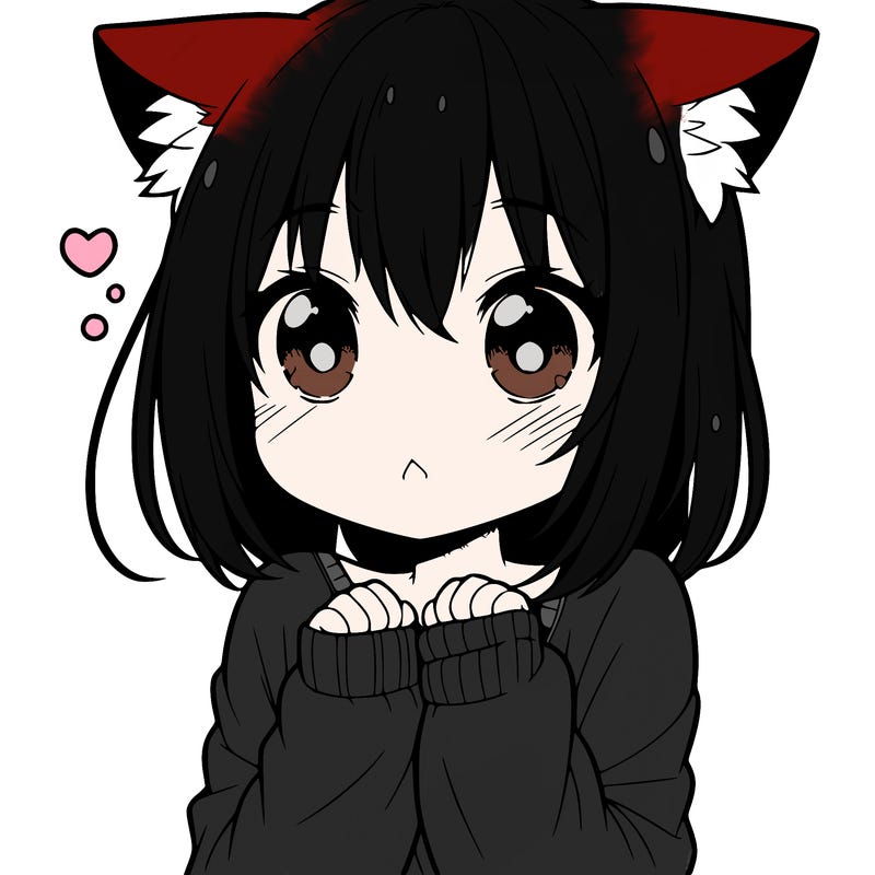 shy anime catgirl
