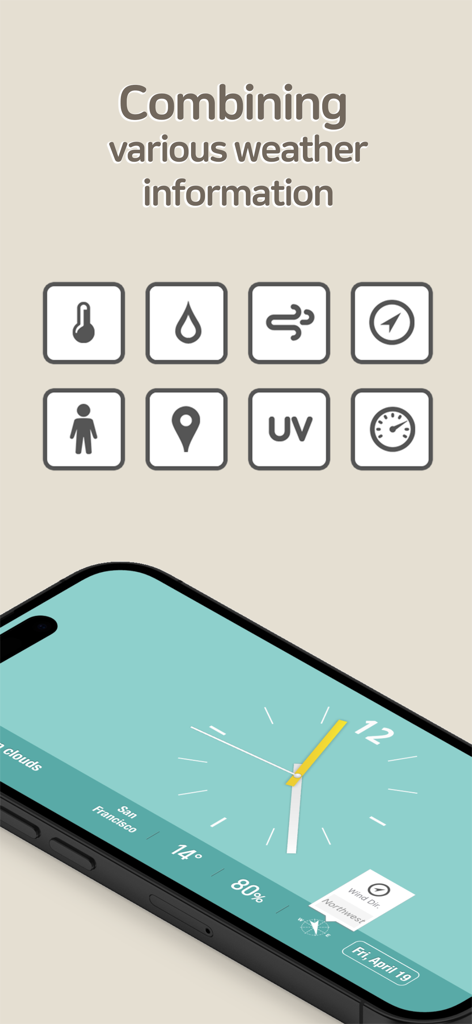 Red Clock - Weather & Alarm - Red Clock app minimalist weather icons and analog clock interface