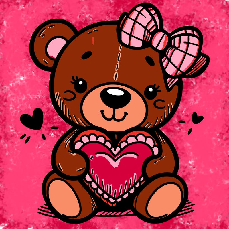 teddy bear hugging a heart