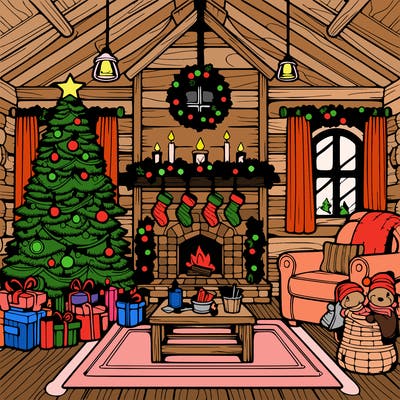 christmas house interior