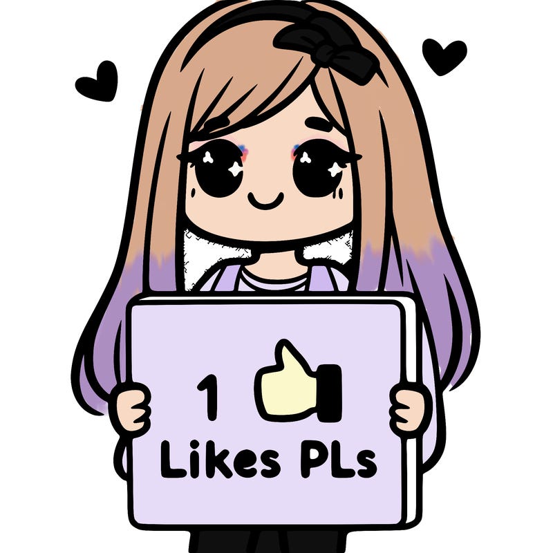 girl holding a sign saying 10 likes pls