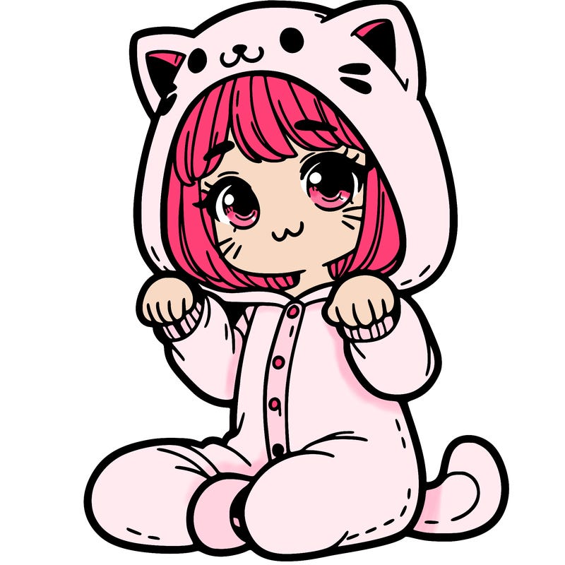girl in a cat onesie