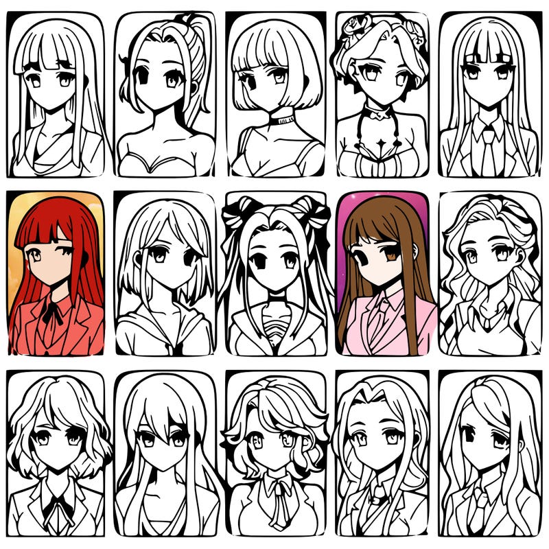 girls that look diffrent anime