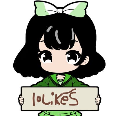 cute anime girl holding a sign