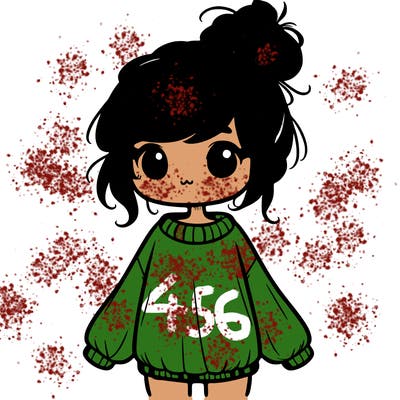 cute girl with baggy sweater and messy bun