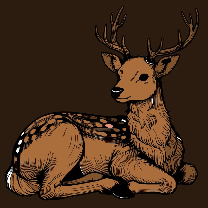 realistic deer with antlers