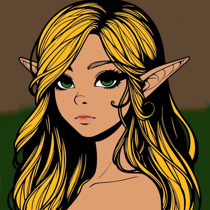 elf girl realistic dark fantasy