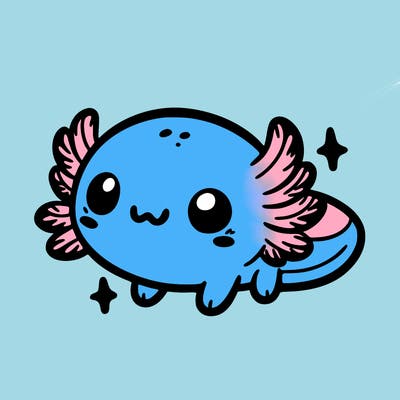 cute easy baby axolotl