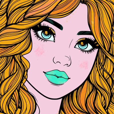 beautiful realistic girl close up to the camera with wavy hair,