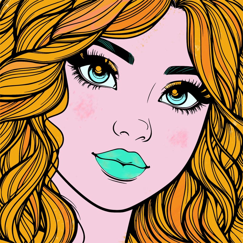 beautiful realistic girl close up to the camera with wavy hair,