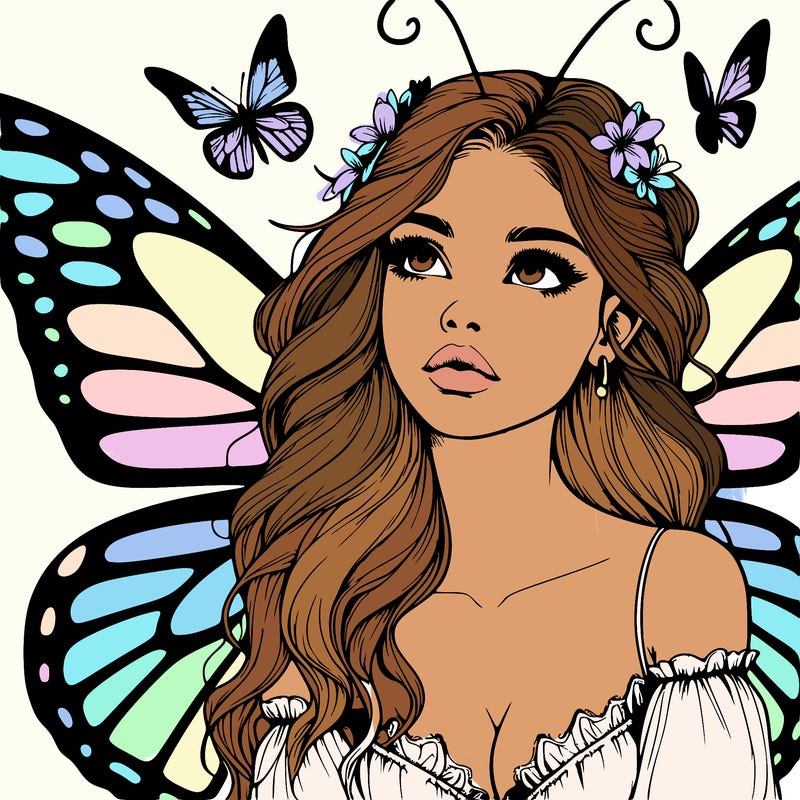 butterfly fairy realistic girl
