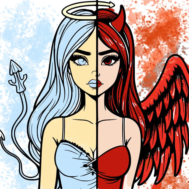 devil vs angel realistic girl
