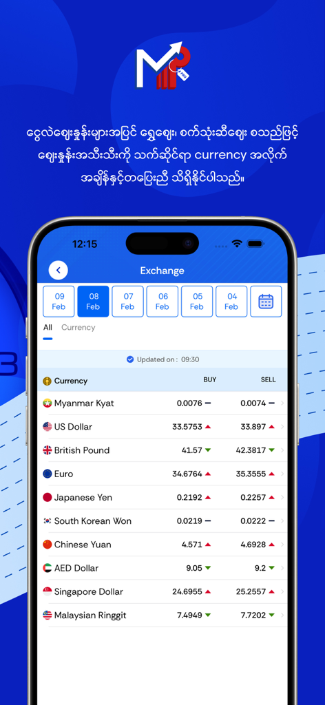 Market Price Pro - Market Price Pro app interface showing real-time currency exchange rates for USD, EUR, GBP, and other global currencies.