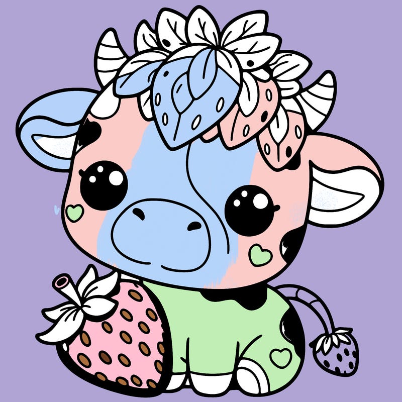 cute strawberry cow