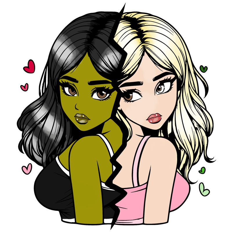 realistic girl split