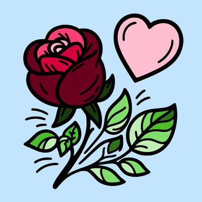 rose and heart