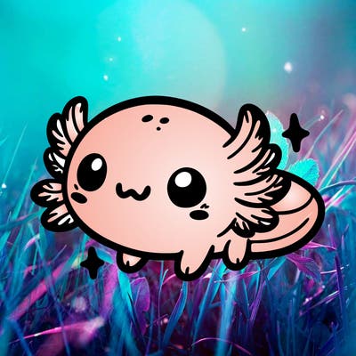 cute easy baby axolotl