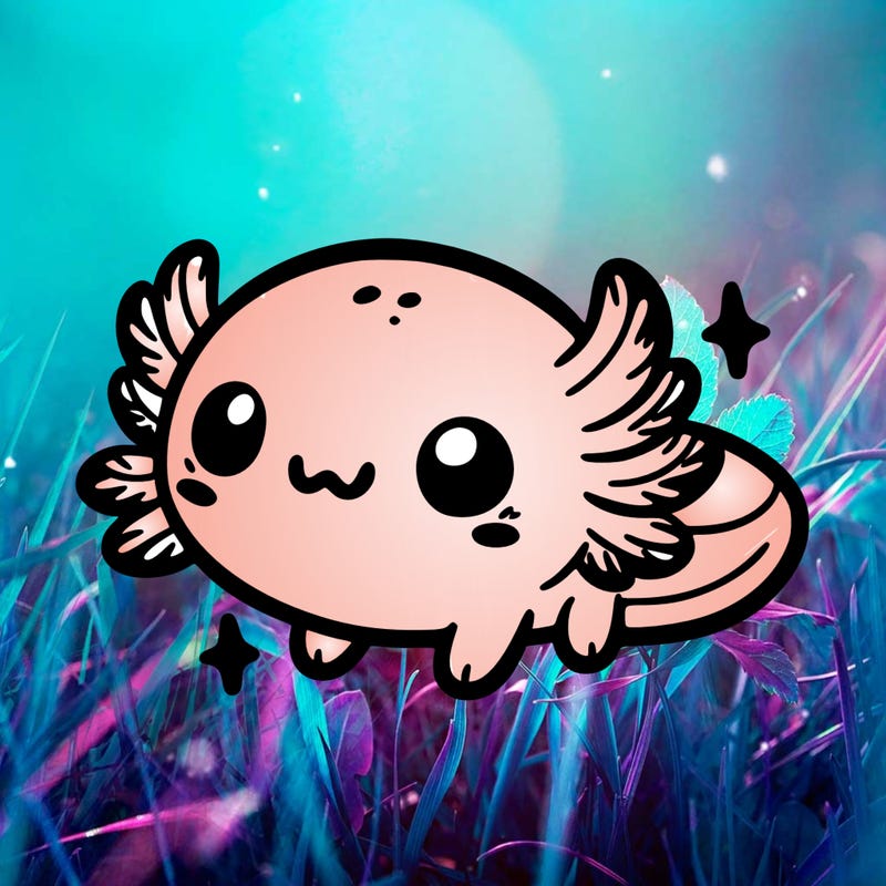 cute easy baby axolotl