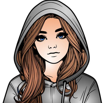 realistic girl with a hoodie