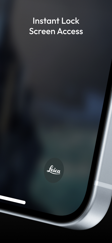 Leica LUX - Pro Manual Camera - Atalho de acesso instantâneo à câmera na tela de bloqueio do iPhone para Leica LUX
