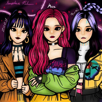 a group of 3 k-pop girls