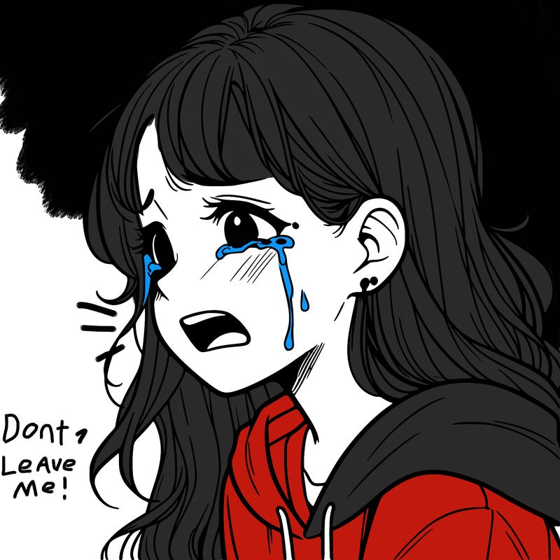 teenage girl crying