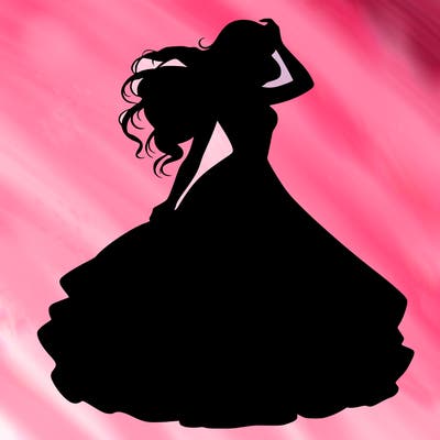 realistic woman with dress flowing in the wind