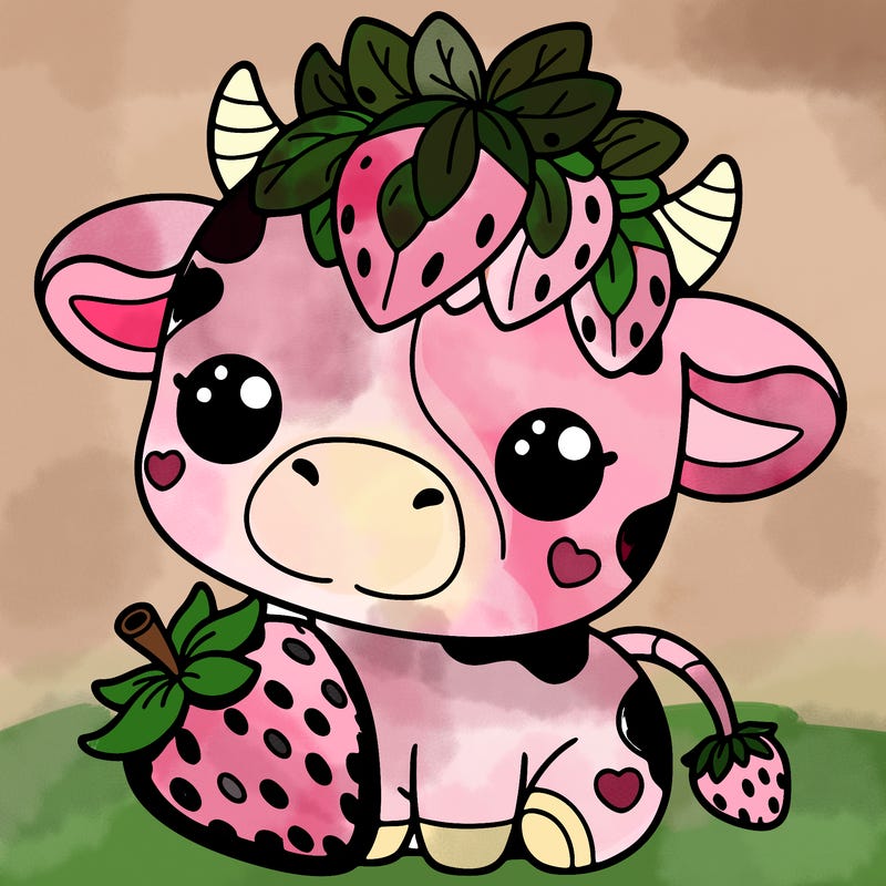 cute strawberry cow