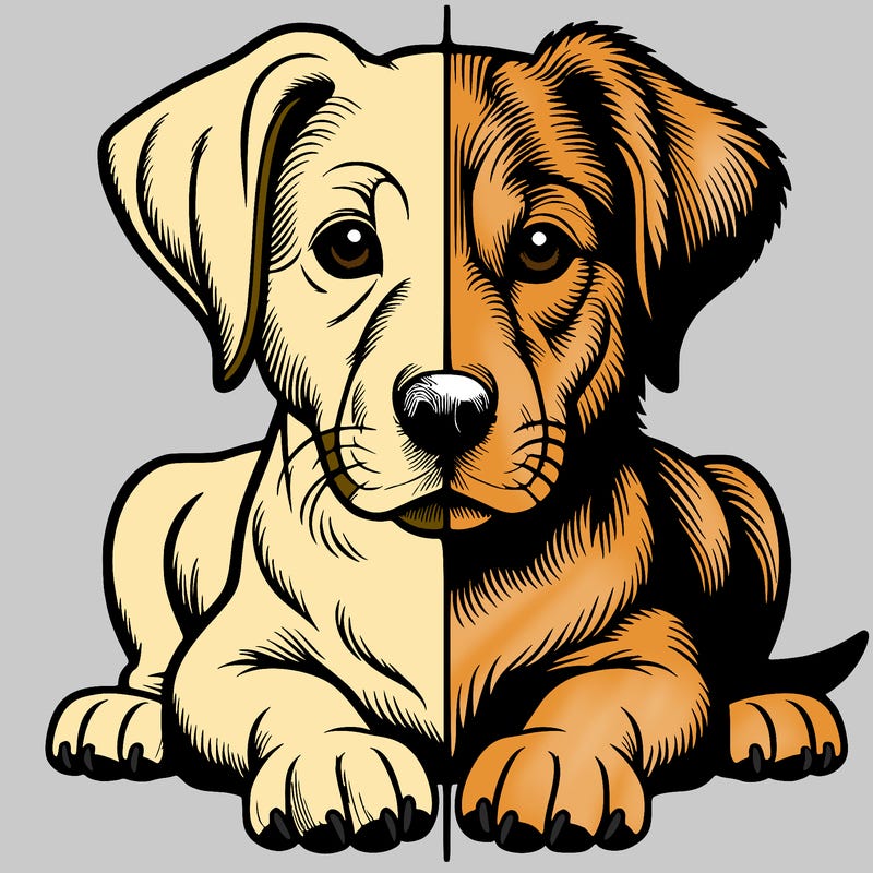 realistic dog split picture