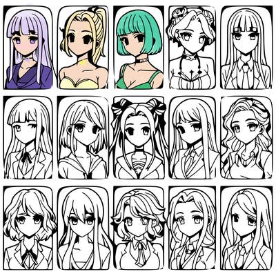 girls that look diffrent anime