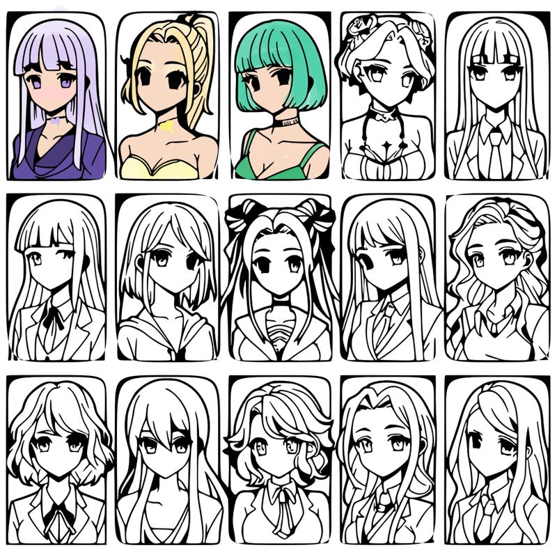 girls that look diffrent anime