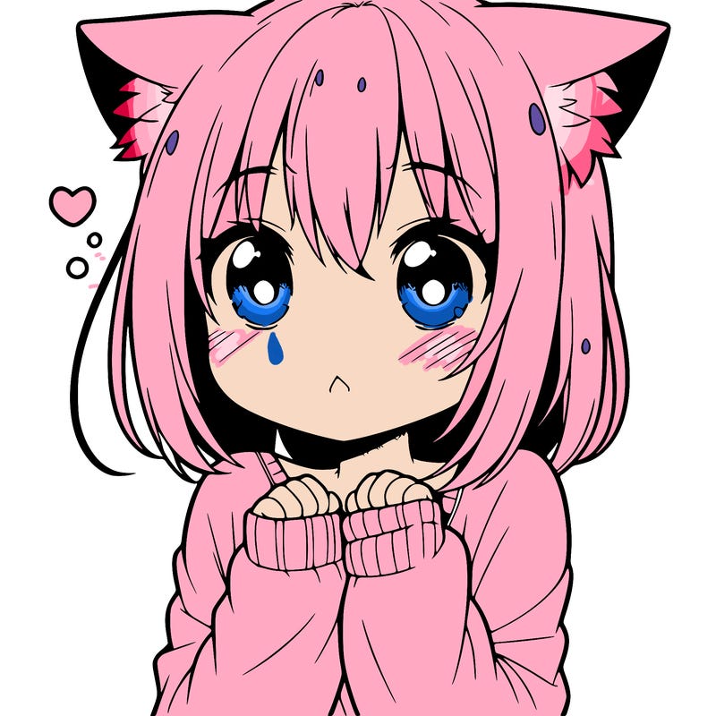 shy anime catgirl