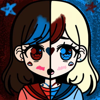 a split of a girl