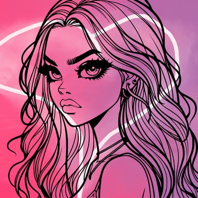 a realistic girl with siren eyes and looks badass