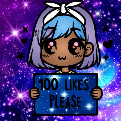 girl holding sign saying 100 likes please