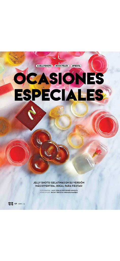 Cocina Fácil - Colorful jelly shots in ring and cube shapes for special occasions from the Cocina Facil magazine app