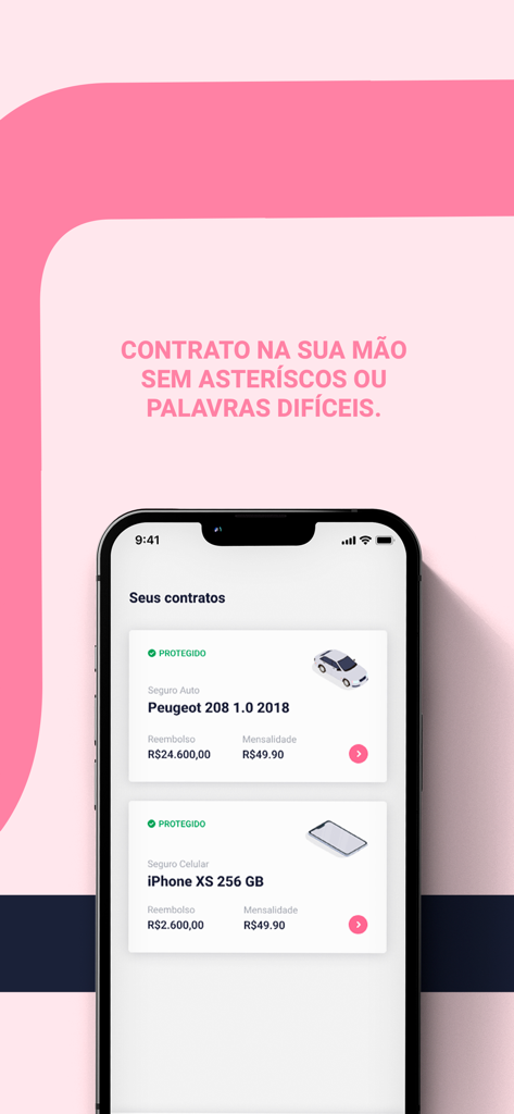 Pier. - A smartphone screen displaying the Pier app dashboard with active car and cell phone insurance policies.