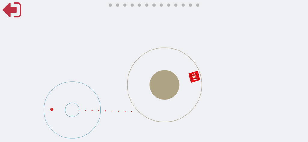 A minimalist math mini game interface with circles and a TNT block in the Division Math Trainer app