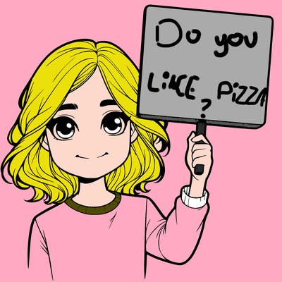 realistic girl holding up a sign