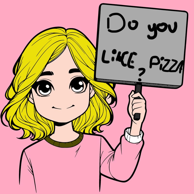 realistic girl holding up a sign