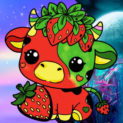 cute strawberry cow