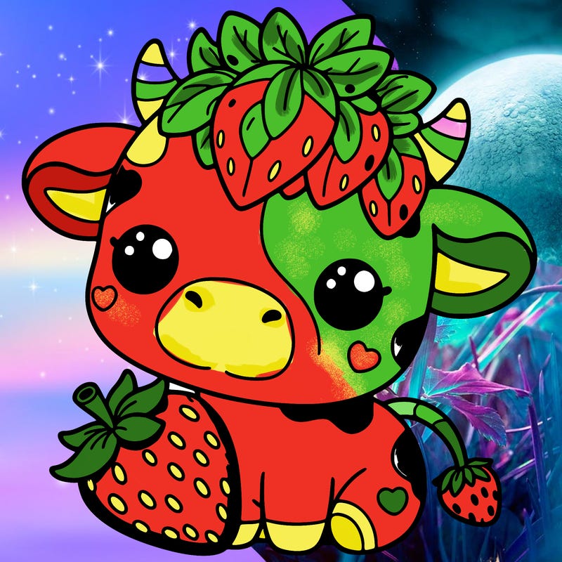 cute strawberry cow