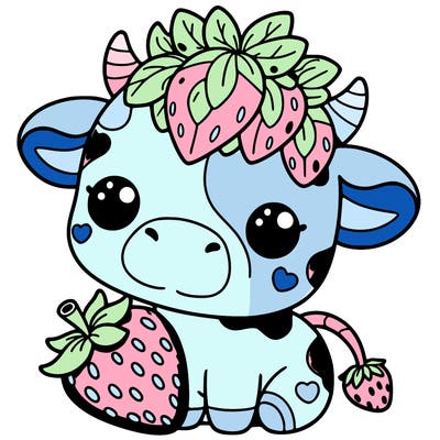 cute strawberry cow