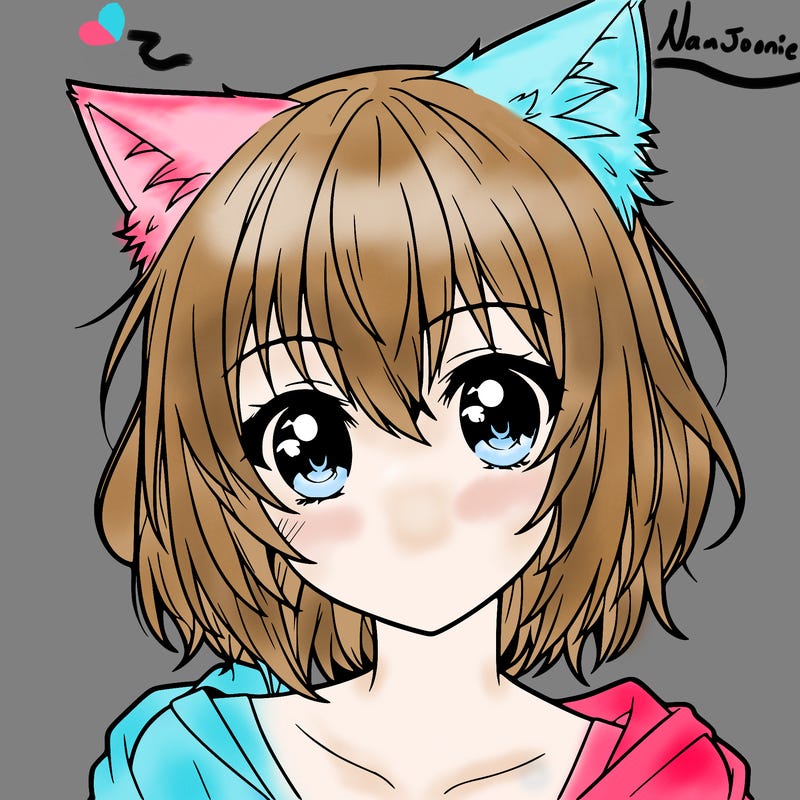 realistic anime cat girl