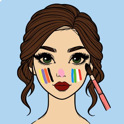 realistic person with makeup