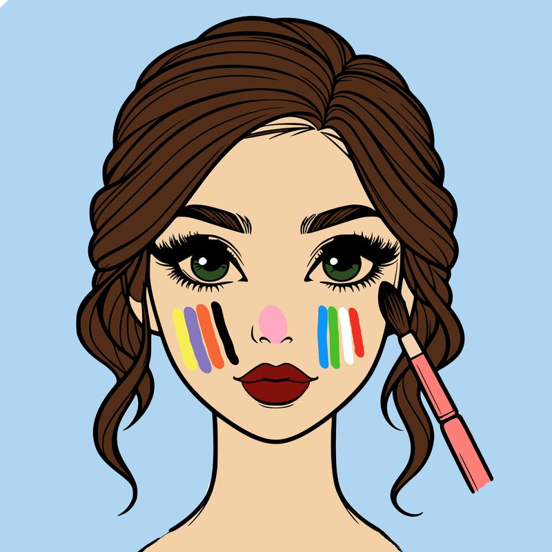 realistic person with makeup