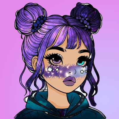 realistic girl with space buns
