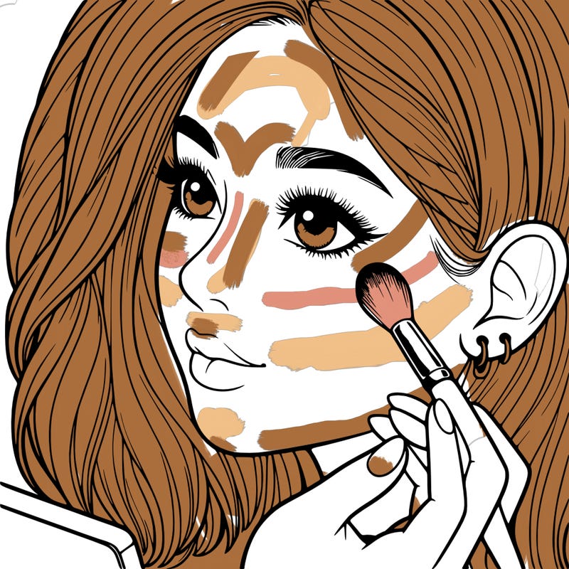 a realistic girl doing her makeup